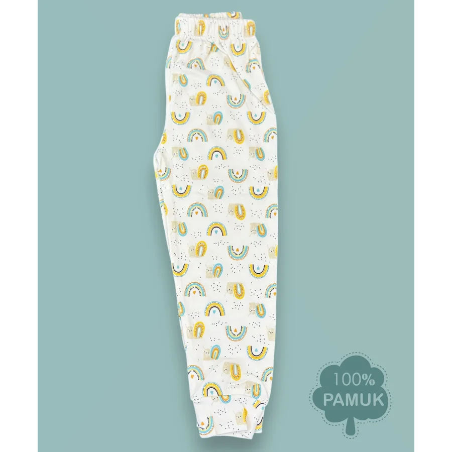 Babymiss Uzun Kollu Gökkuşağı Desenli Çocuk Pijama Takımı