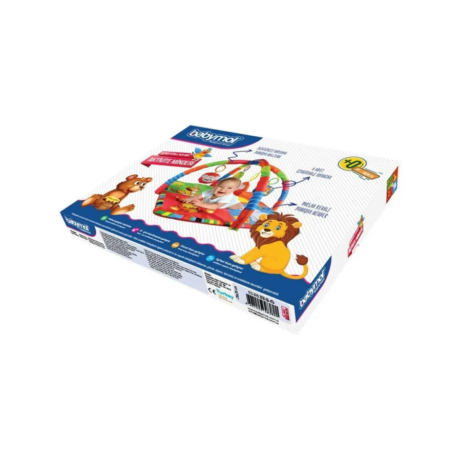 Babymol Neşeli Hayvanlar Oyuncaklı Oyun Minderi 75x75 cm Karışık Renkli