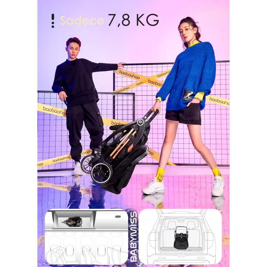 Bagageboo Kabin Boy Bebek Arabası Otomatik Katlanır Hafif