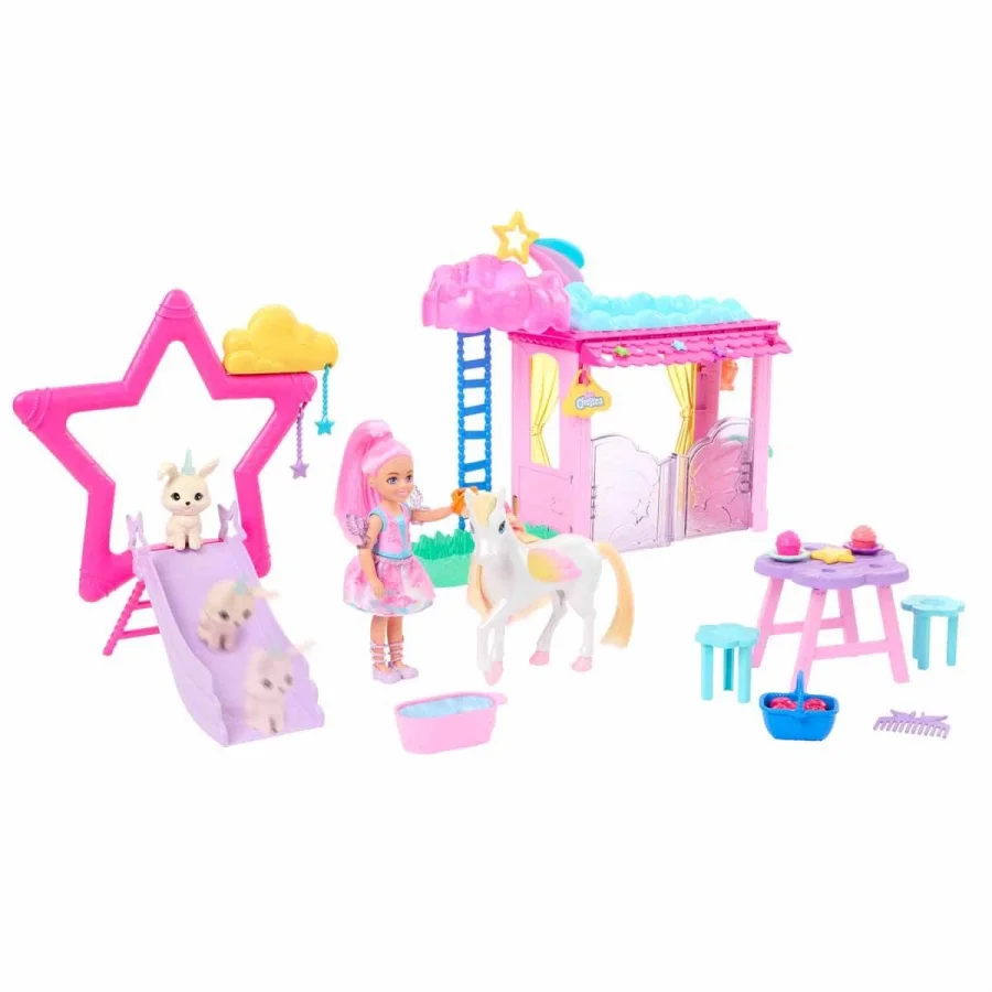 Barbie A Touch Of Magic Chelsea Ve Pegasus Oyun Seti Pembe
