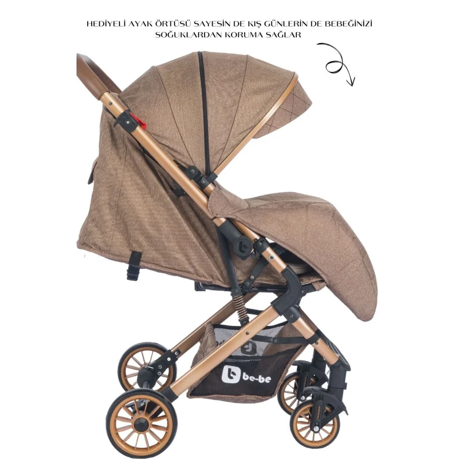 Be-Be Alpine Çift Yönlü Kabin Boy Bebek Arabası - Kahve