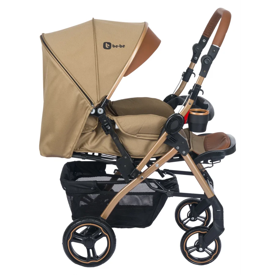 Be-Be Soft Plus Çift Yönlü Bebek Arabası Kahverengi