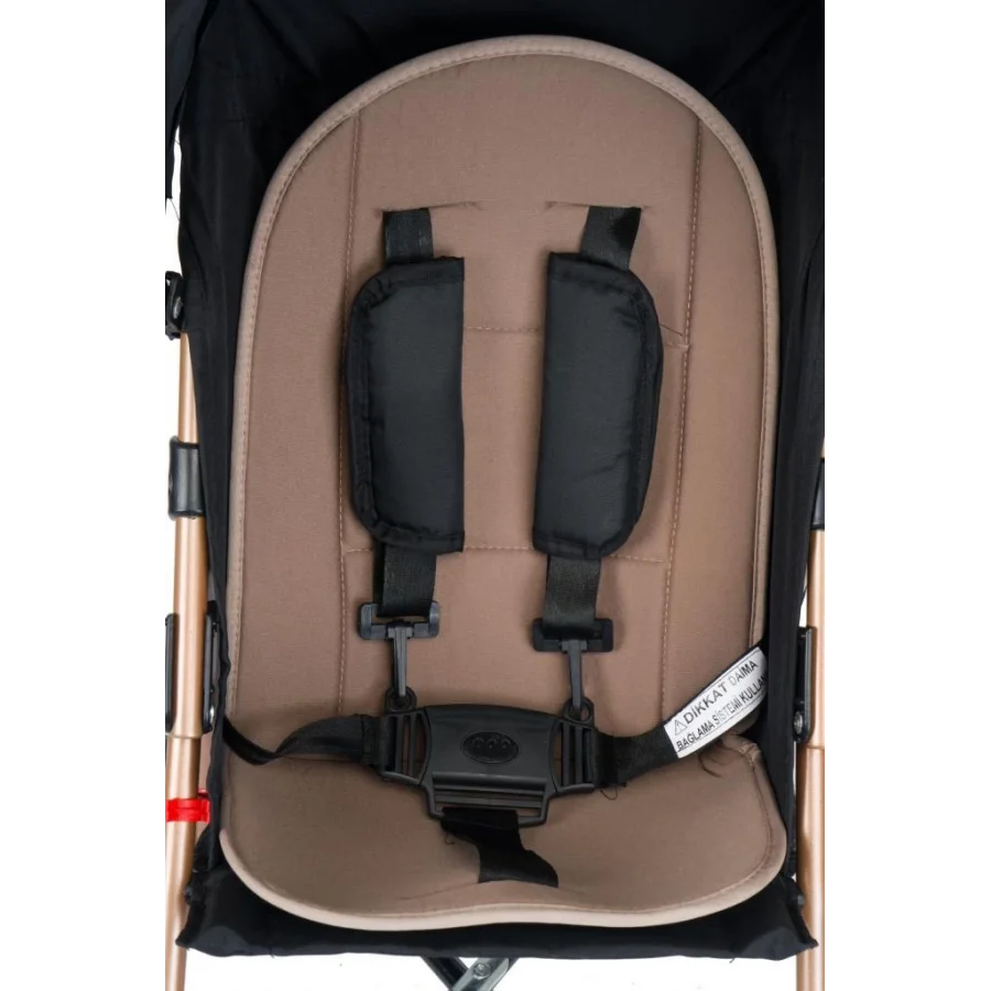 Be-Be Trip Lüks Baston Bebek Arabası Gold Siyah