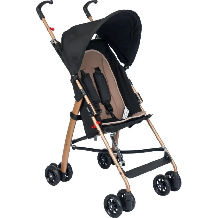 Be-Be Trip Lüks Baston Bebek Arabası Gold Siyah