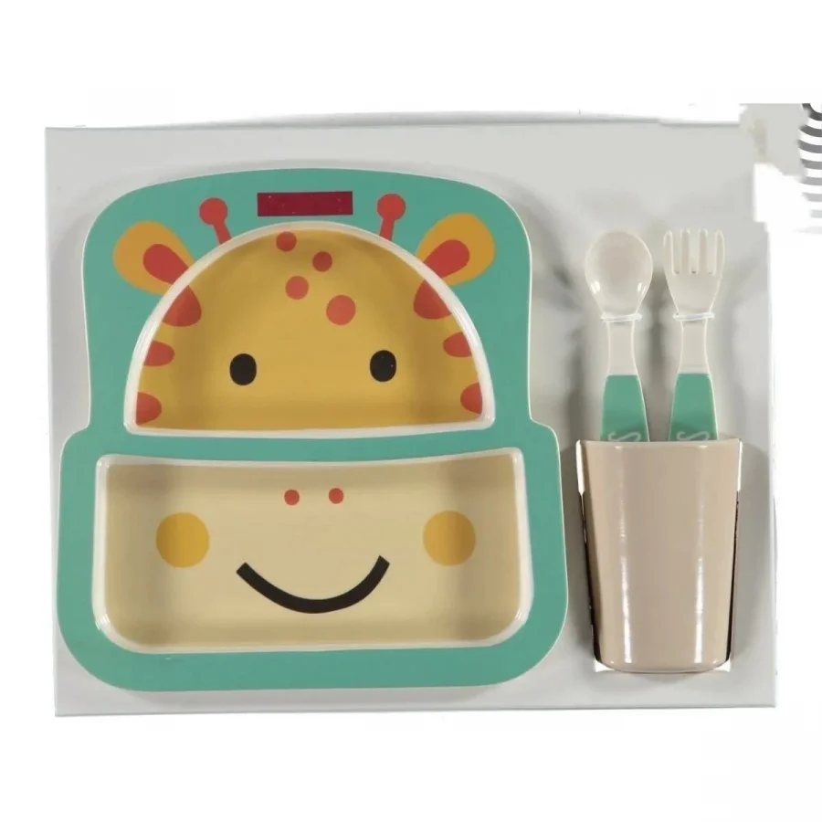 Bebek Evi Melamin Sevimli Zürafa Mama Seti