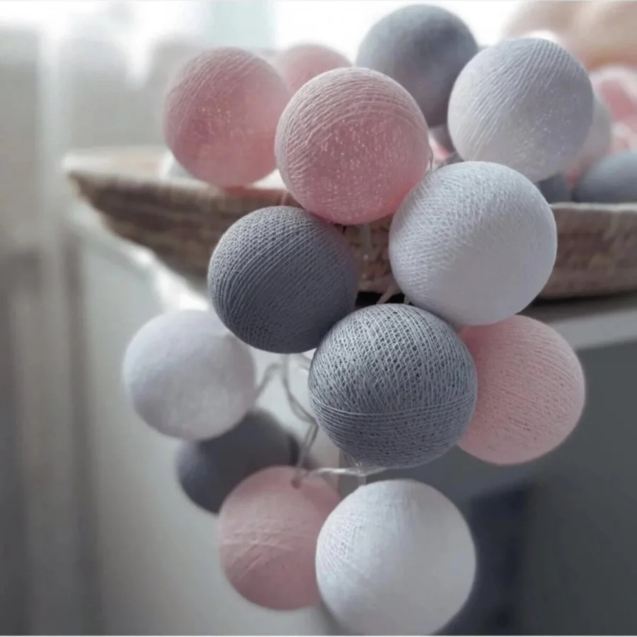 Bebetti Led Işıklı Top Beyaz Gri Pembe