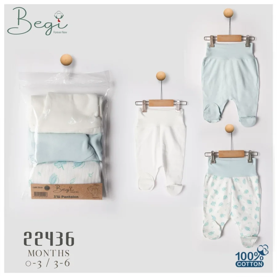 Begi 3lü Patikli Ters Dikişli Pantolon | Mavi