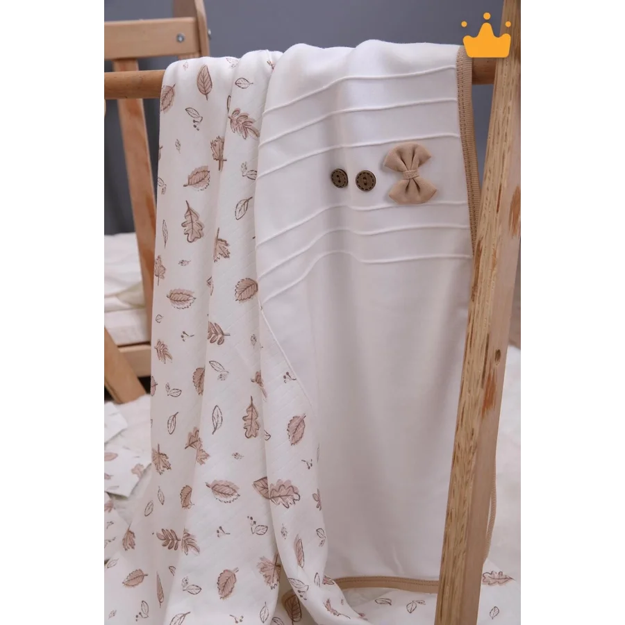 Begi Unisex 0-3 Ay Naturel Yapraklı 8li Set Hastane Çıkışı - Kahve