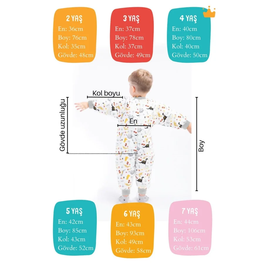 Begisa 2-8 Yaş Elyaf Dolgulu 2.5 Tog Çocuk Uyku Tulumu - Gri