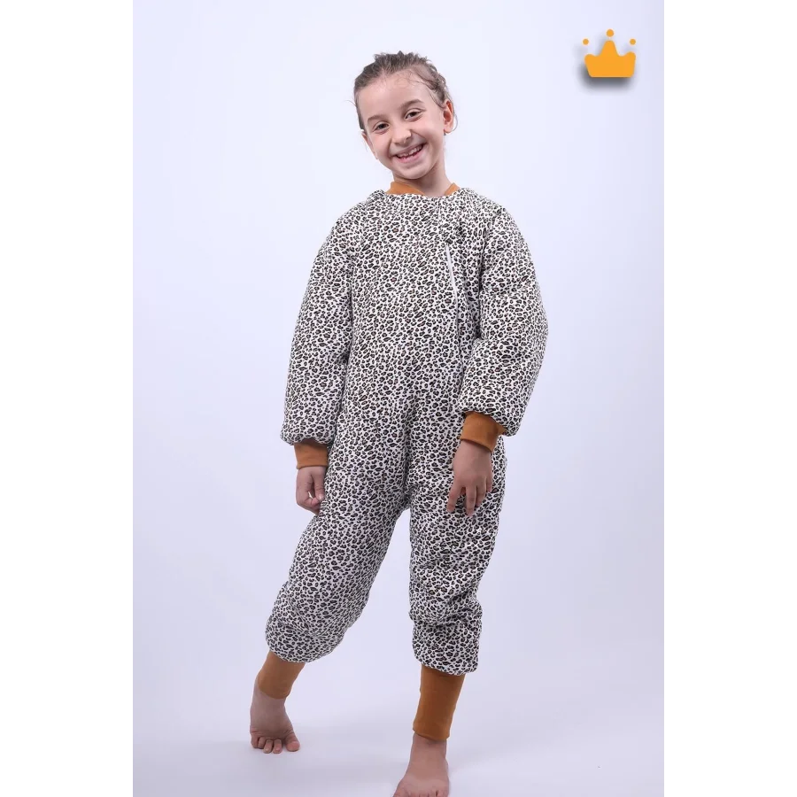Begisa 2-8 Yaş Elyaf Dolgulu 2.5 Tog Çocuk Uyku Tulumu - Leopar