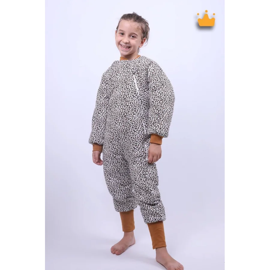 Begisa 2-8 Yaş Elyaf Dolgulu 2.5 Tog Çocuk Uyku Tulumu - Leopar