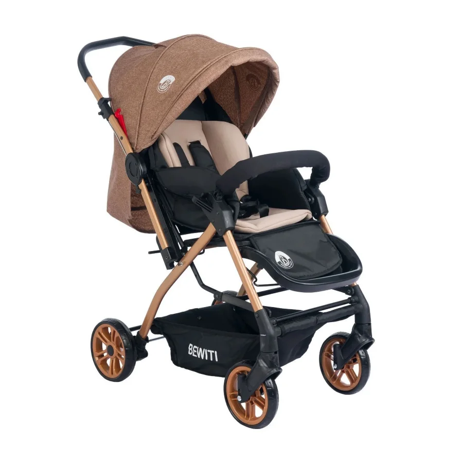 Bewiti Vista Çift Yönlü Bebek Arabası - Gold - Kahve