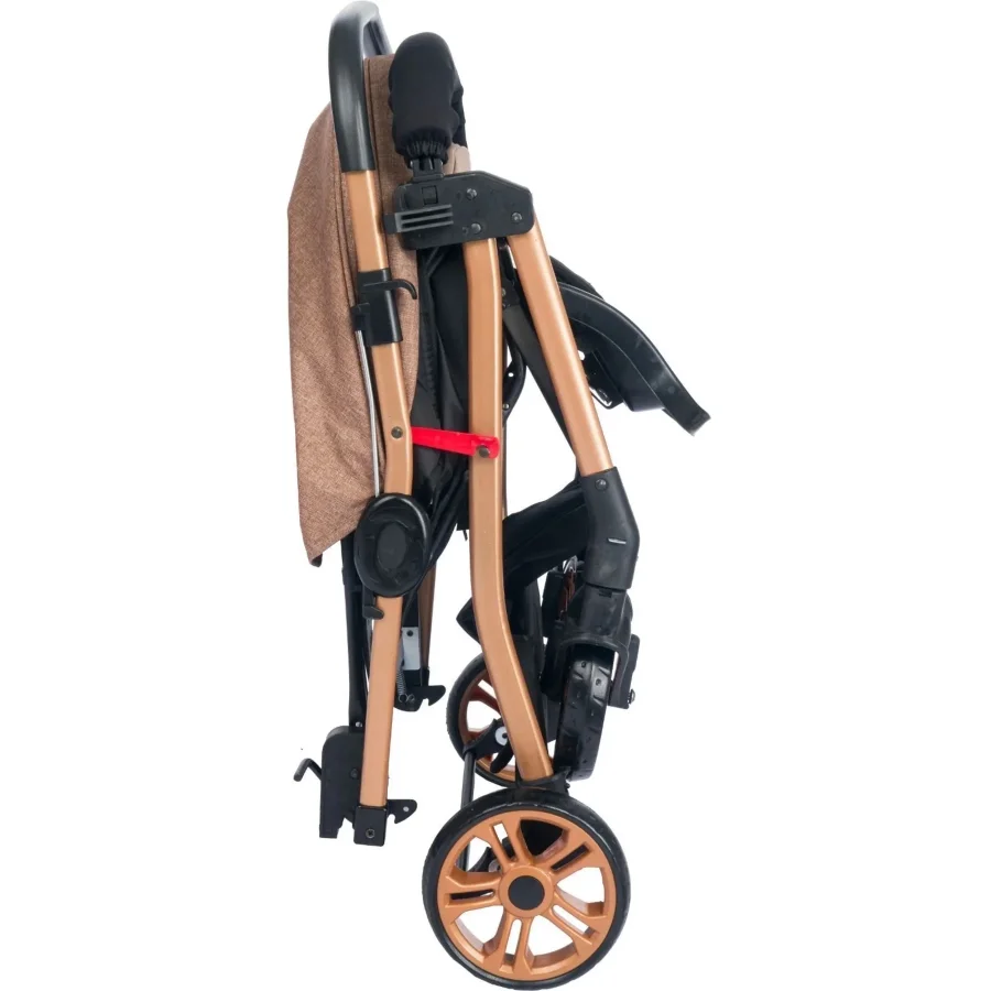 Bewiti Vista Çift Yönlü Bebek Arabası - Gold - Kahve