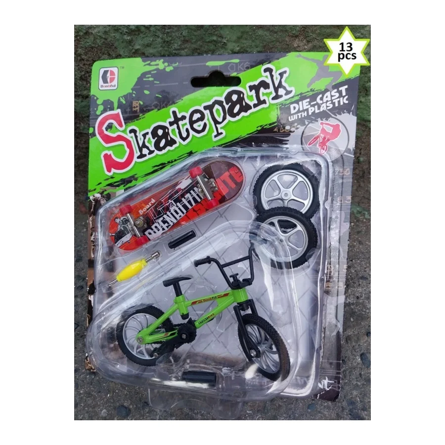Bisiklet Parmak Kaykay Başlangıc Seti Skatebord 13 Parça Oyuncak Sökülür Yedek Tekerler Tornavida