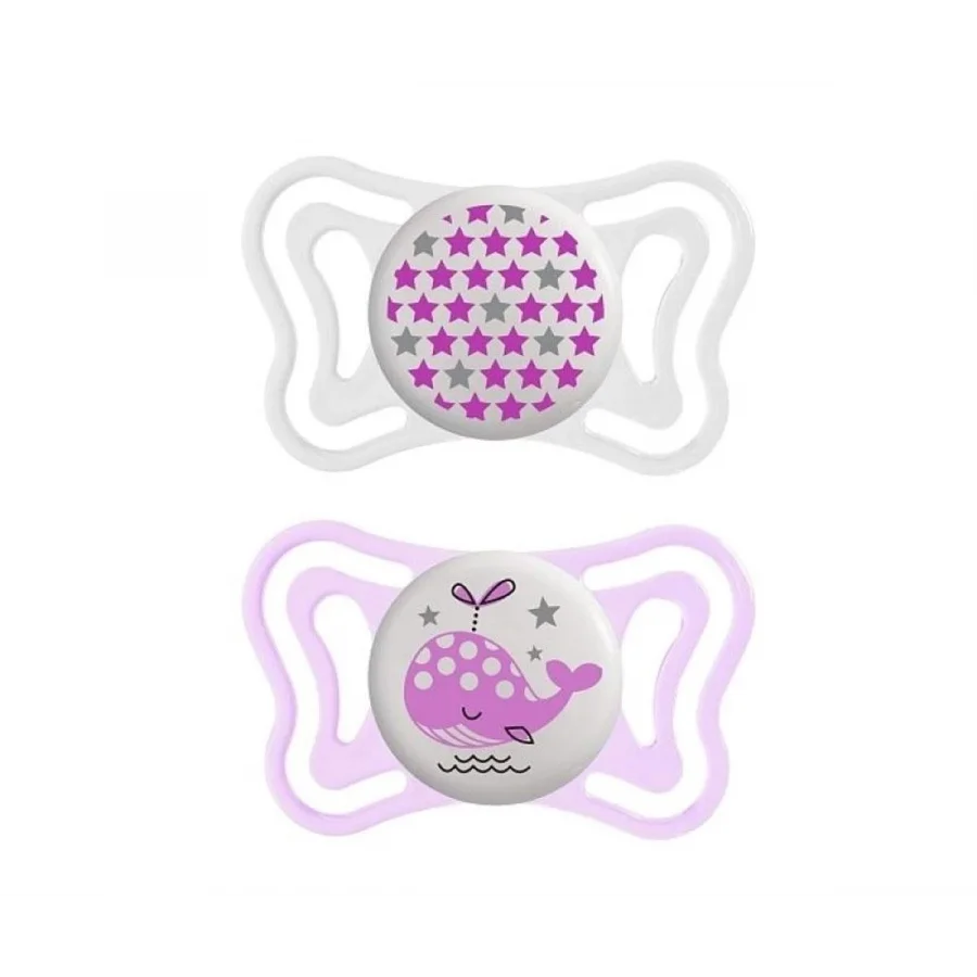Chicco Physio Light Gece Parlayan Silikon Emzik 2li 2-6 Ay - Kız Bebek
