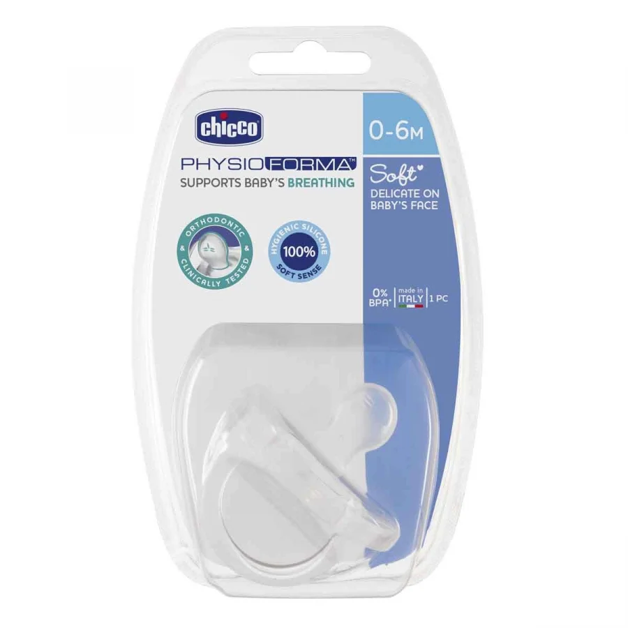 Chicco Physio Soft Silikon Emzik Şeffaf 0-6 Ay