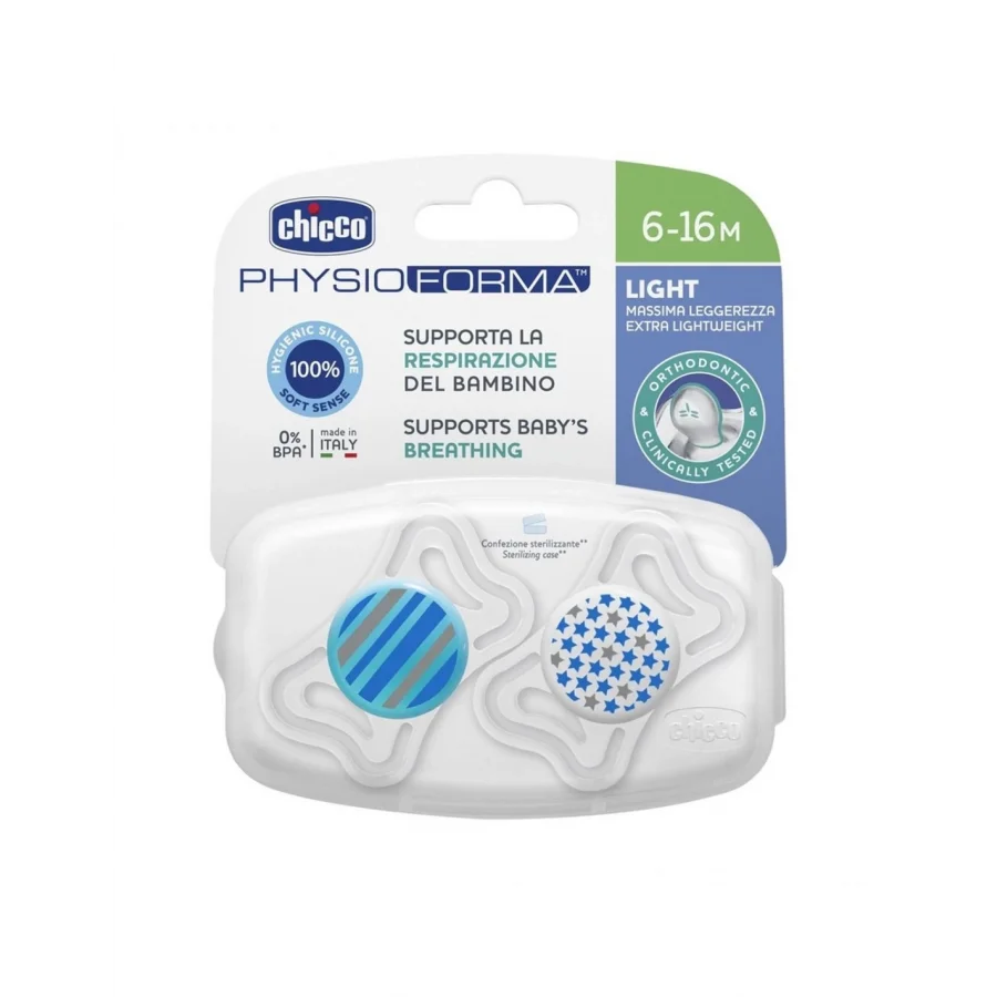Chicco PhysioForma Light Silikon Emzik 2li 6-16 Ay Erkek