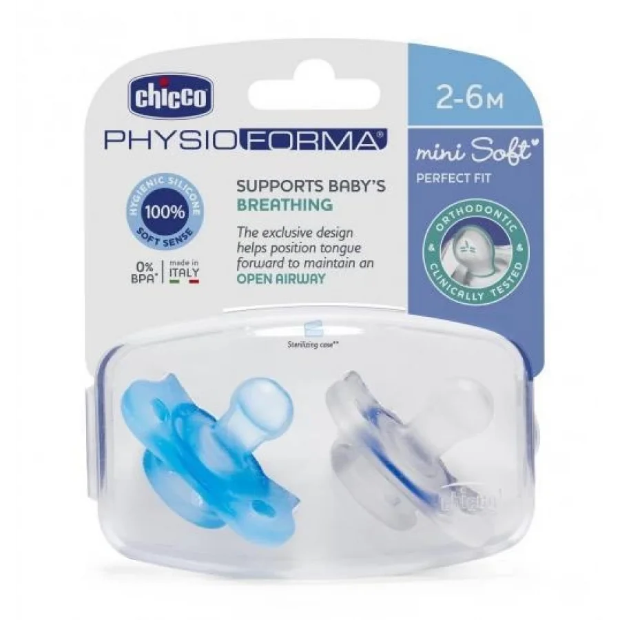 Chicco Physioforma Mini Soft 2-6 Ay İkili Emzik Mavi