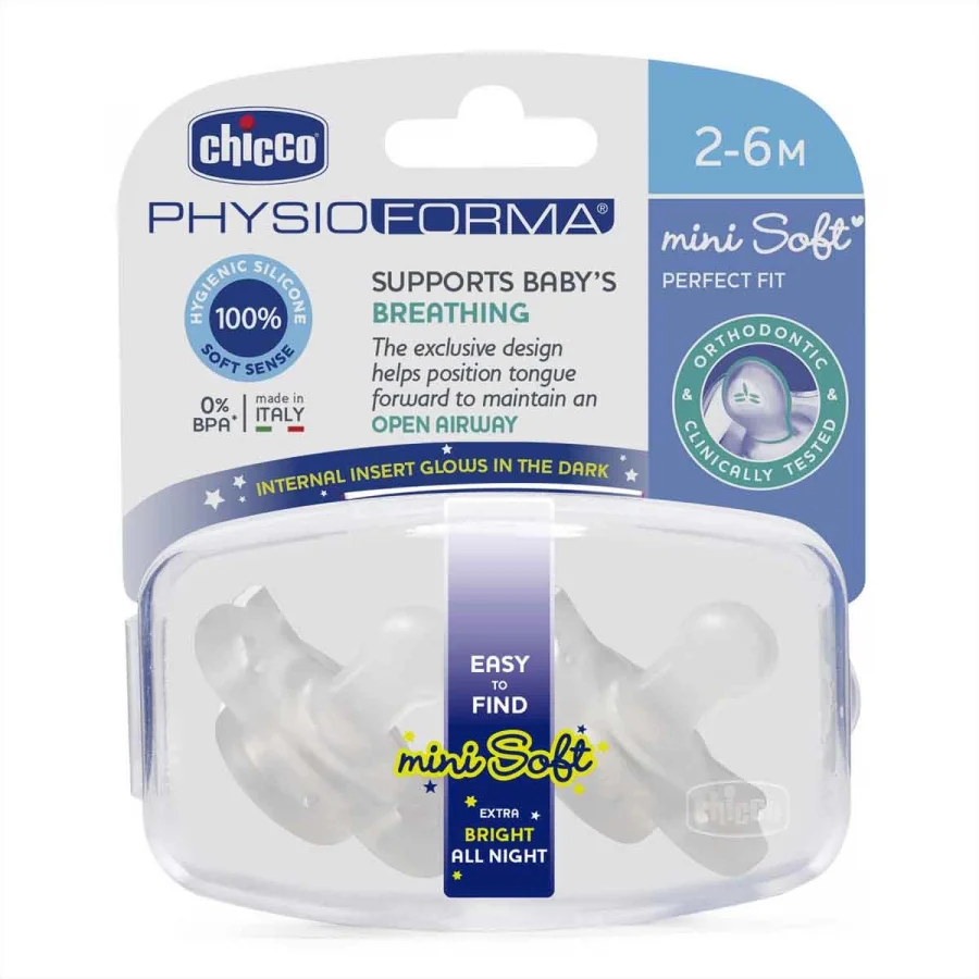 Chicco Physioforma Mini Soft Gece Parlayan Emzik 2li Paket 2-6 Ay