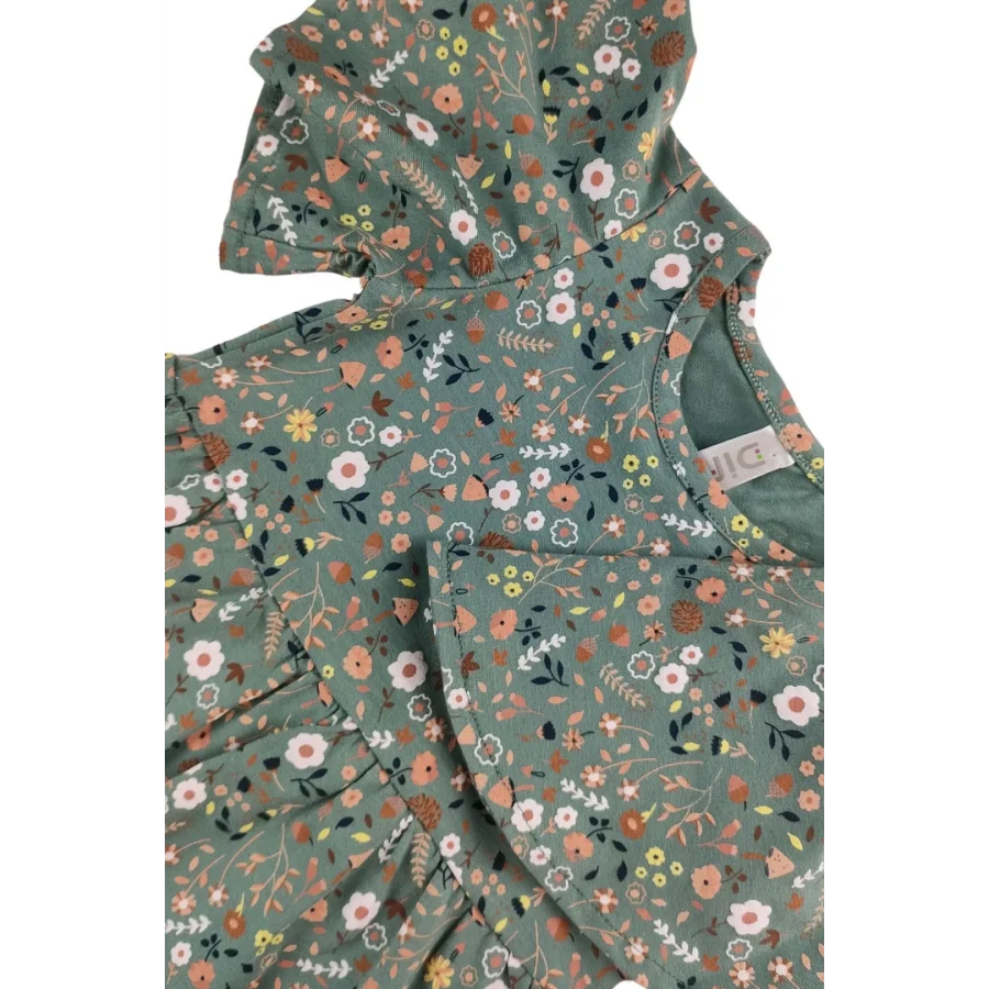 Çiçekli Kloş Tasarım Günlük Ve Rahat Yazlık Kız Çocuk Elbise