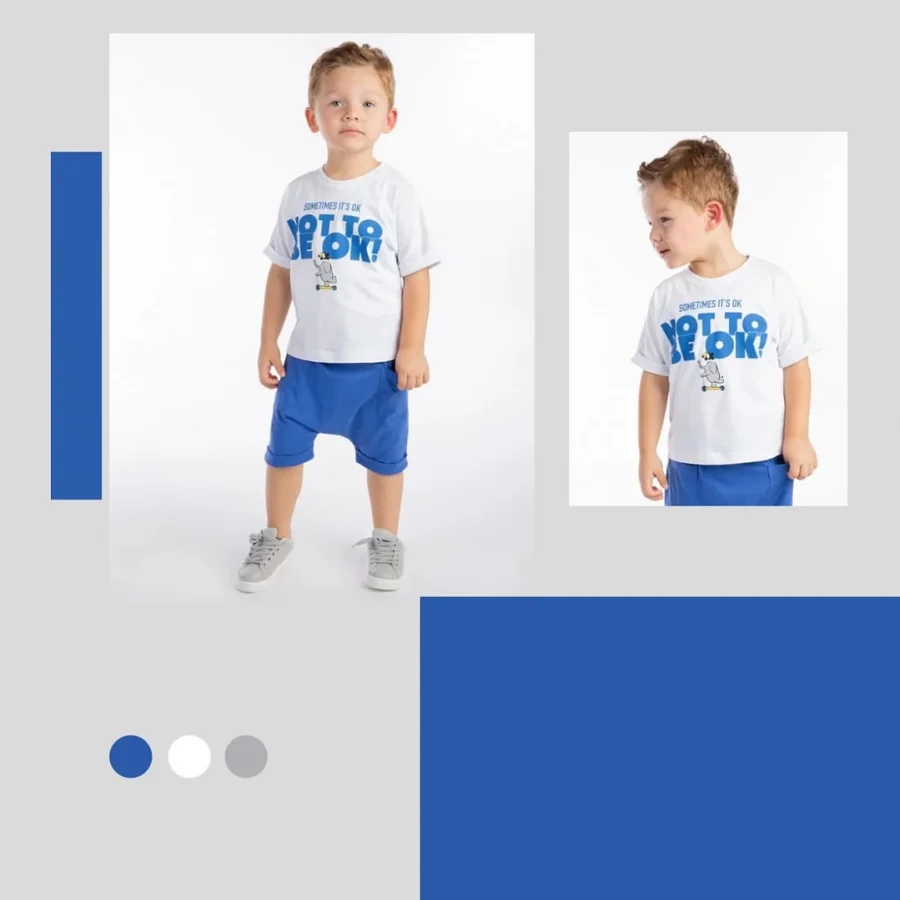 Difa Kids Baskılı Tarz Yazlık Unisex Çocuk Alt Üst Takım