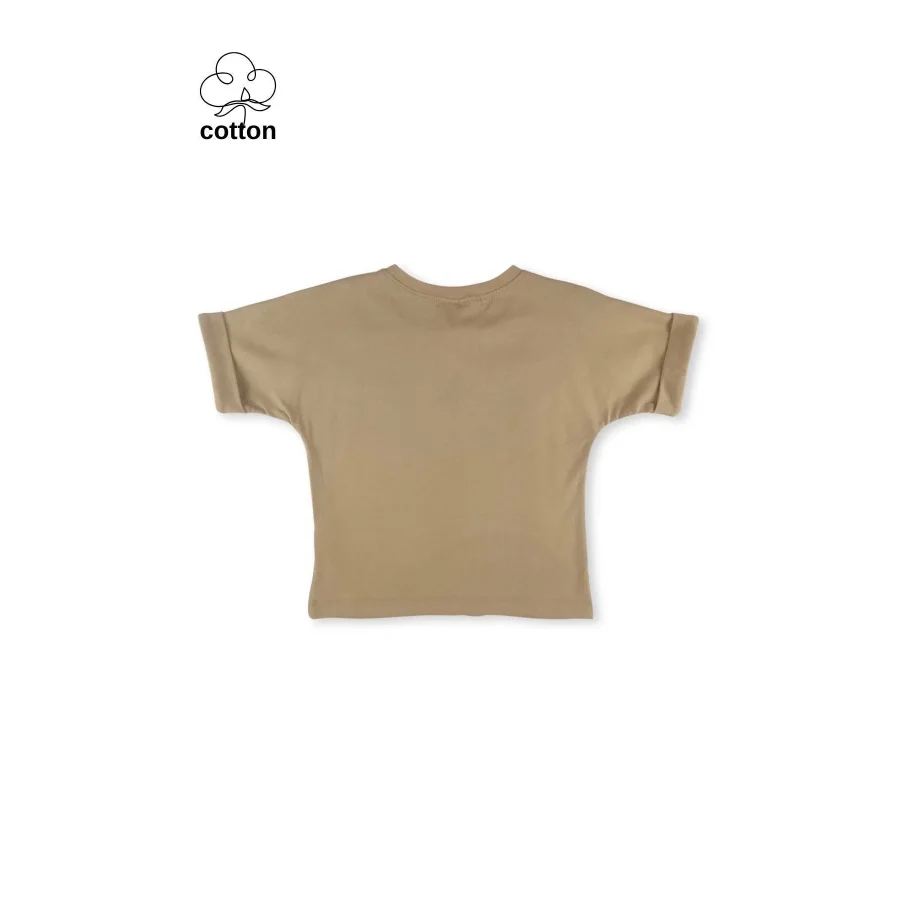 Difa Kids Baskılı Tarz Yazlık Unisex Çocuk Alt Üst Takım - Kahve