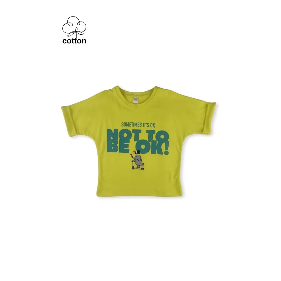 Difa Kids Baskılı Tarz Yazlık Unisex Çocuk Alt Üst Takım - Yeşil