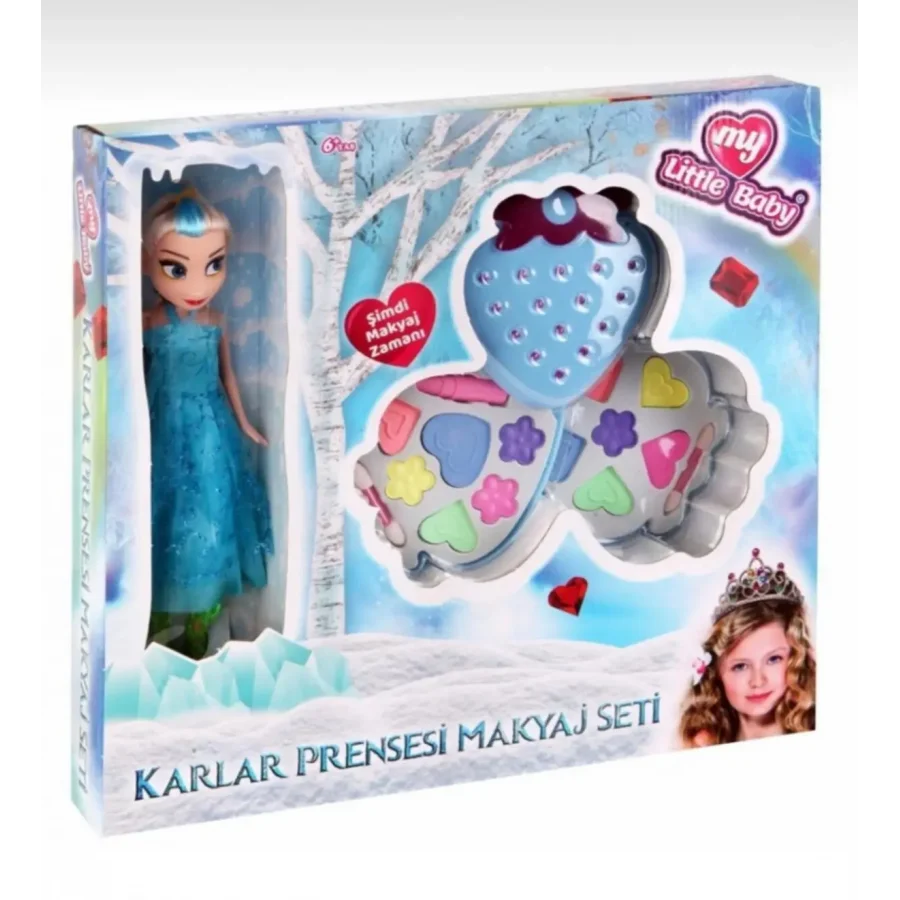 Frozen Karlar Ülkesi Elsa Bebek Ve Sürülebilir Makyaj Seti