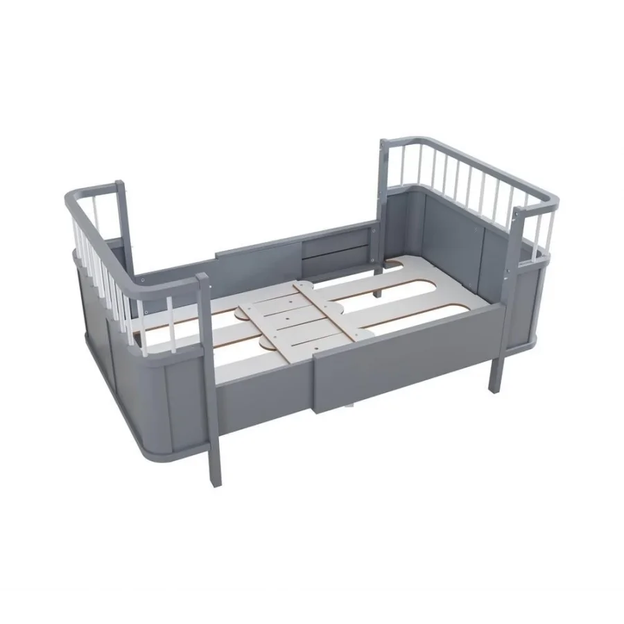 Gümüş Bebe Star Beşik Büyüyen Karyola - Gri