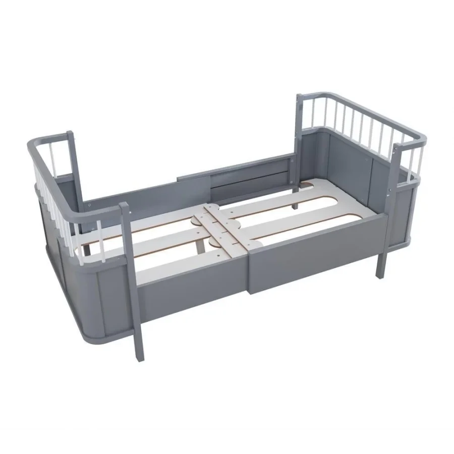 Gümüş Bebe Star Beşik Büyüyen Karyola - Gri