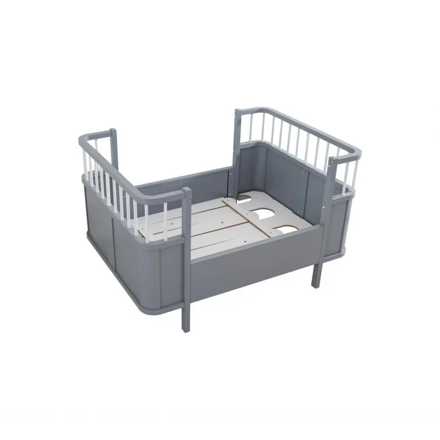 Gümüş Bebe Star Beşik Büyüyen Karyola - Gri