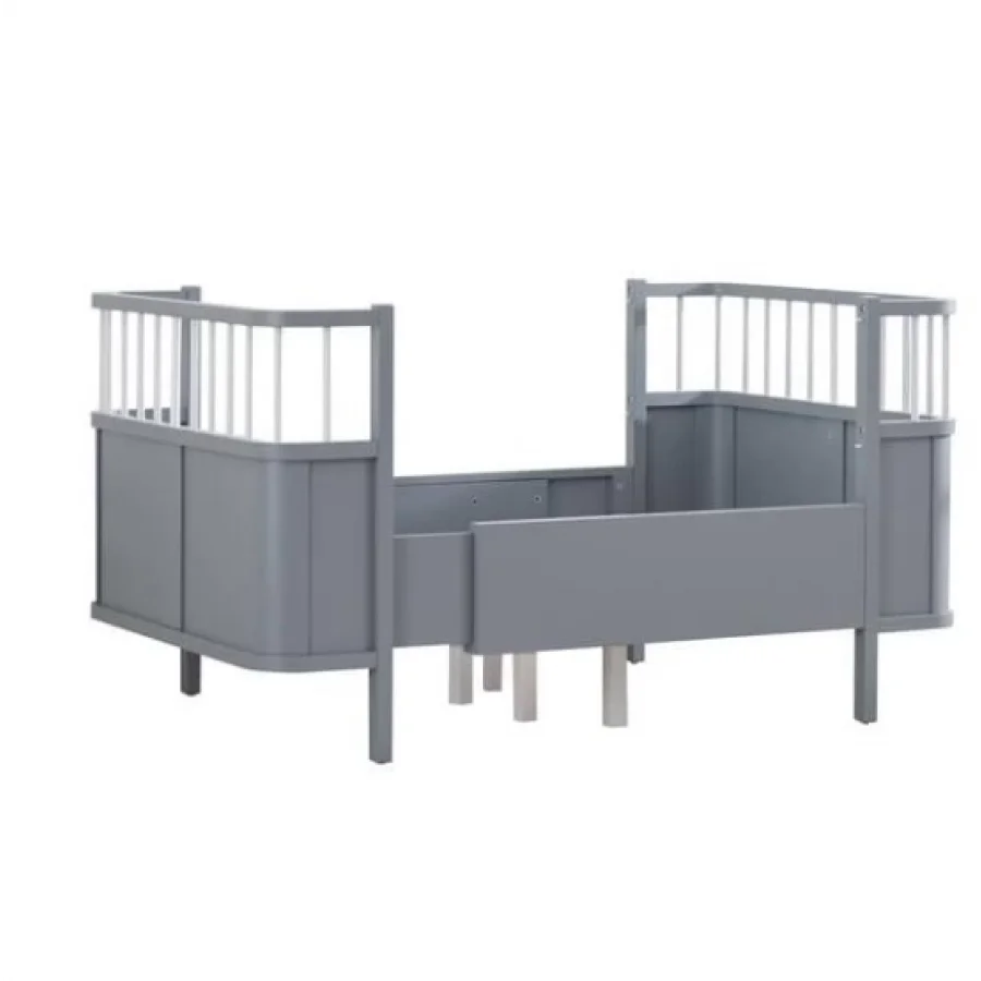 Gümüş Bebe Star Beşik Büyüyen Karyola - Gri