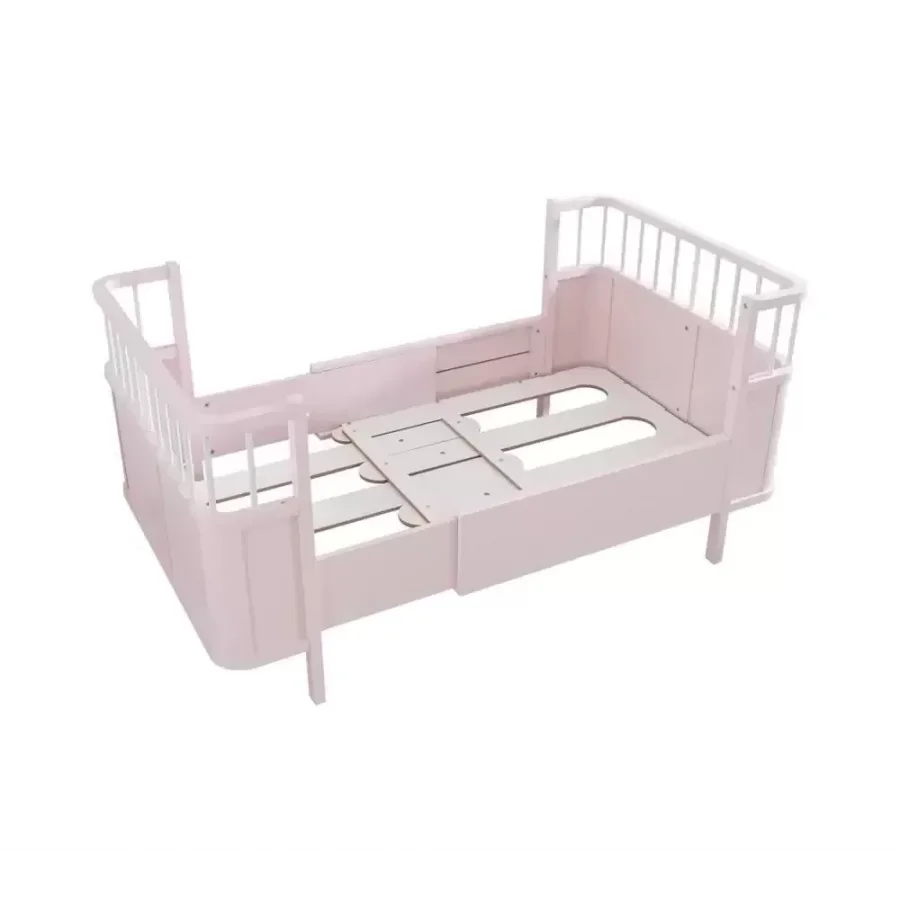 Gümüş Bebe Star Beşik Büyüyen Karyola - Pembe