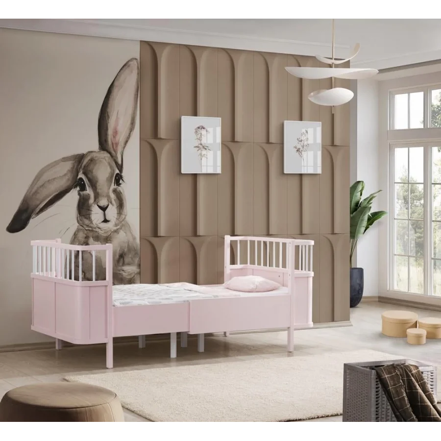 Gümüş Bebe Star Beşik Büyüyen Karyola - Pembe