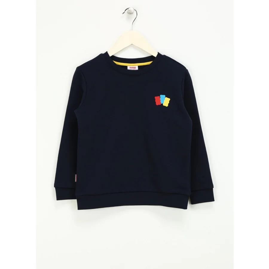 Haribo Kabartma Unisex Çocuk Sweatshirt - Lacivert