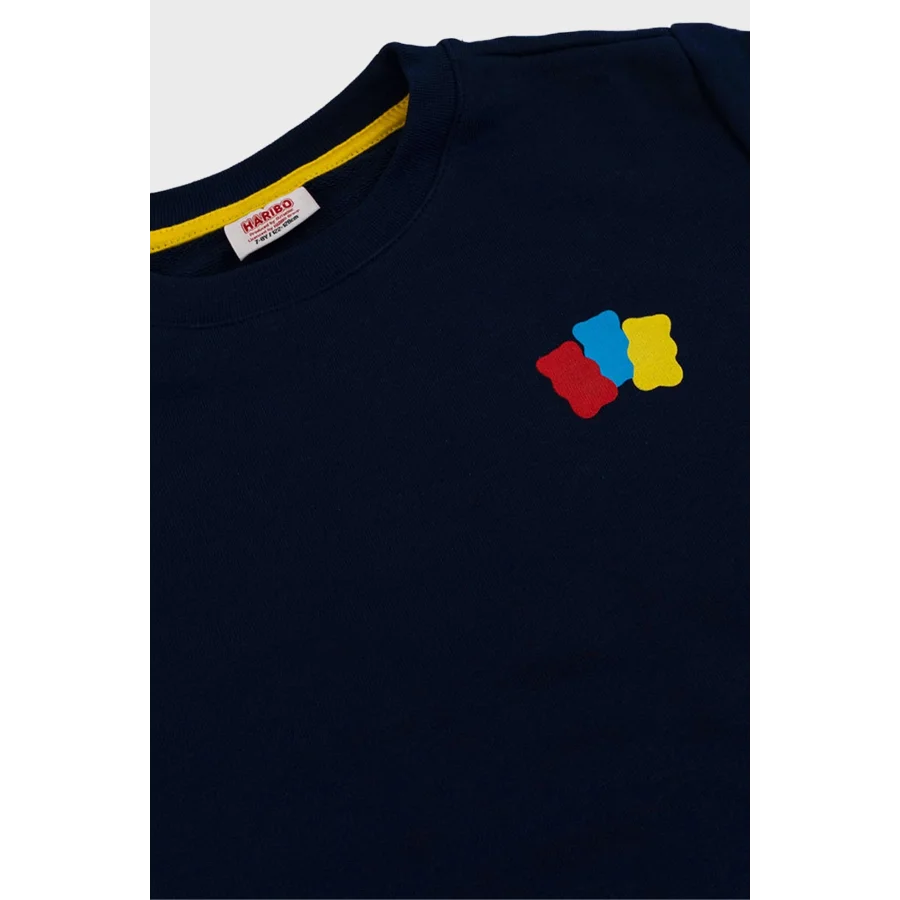 Haribo Kabartma Unisex Çocuk Sweatshirt - Lacivert