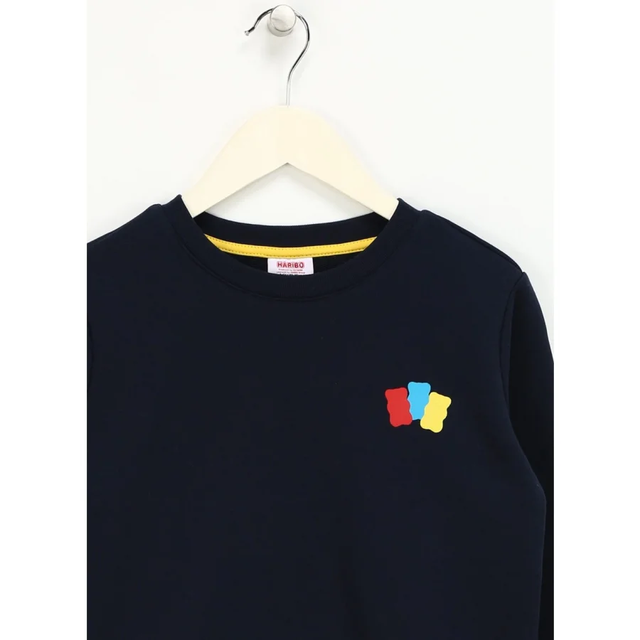 Haribo Kabartma Unisex Çocuk Sweatshirt - Lacivert