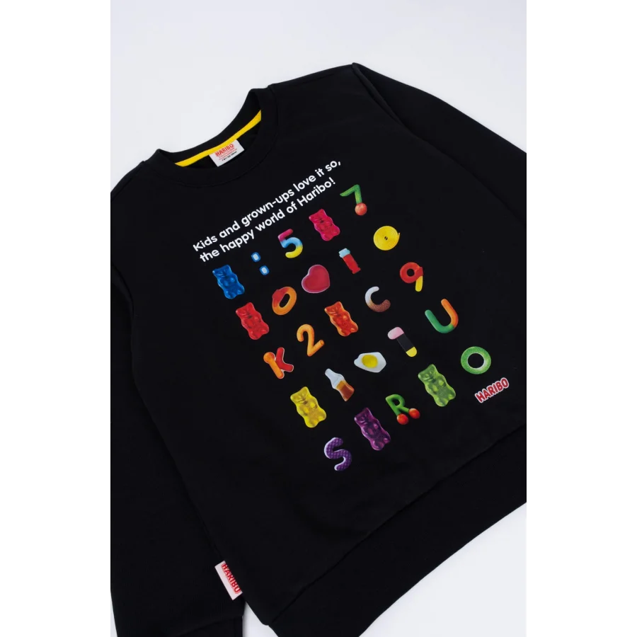 Haribo Siyah Baskılı Mix Çocuk Sweatshirt