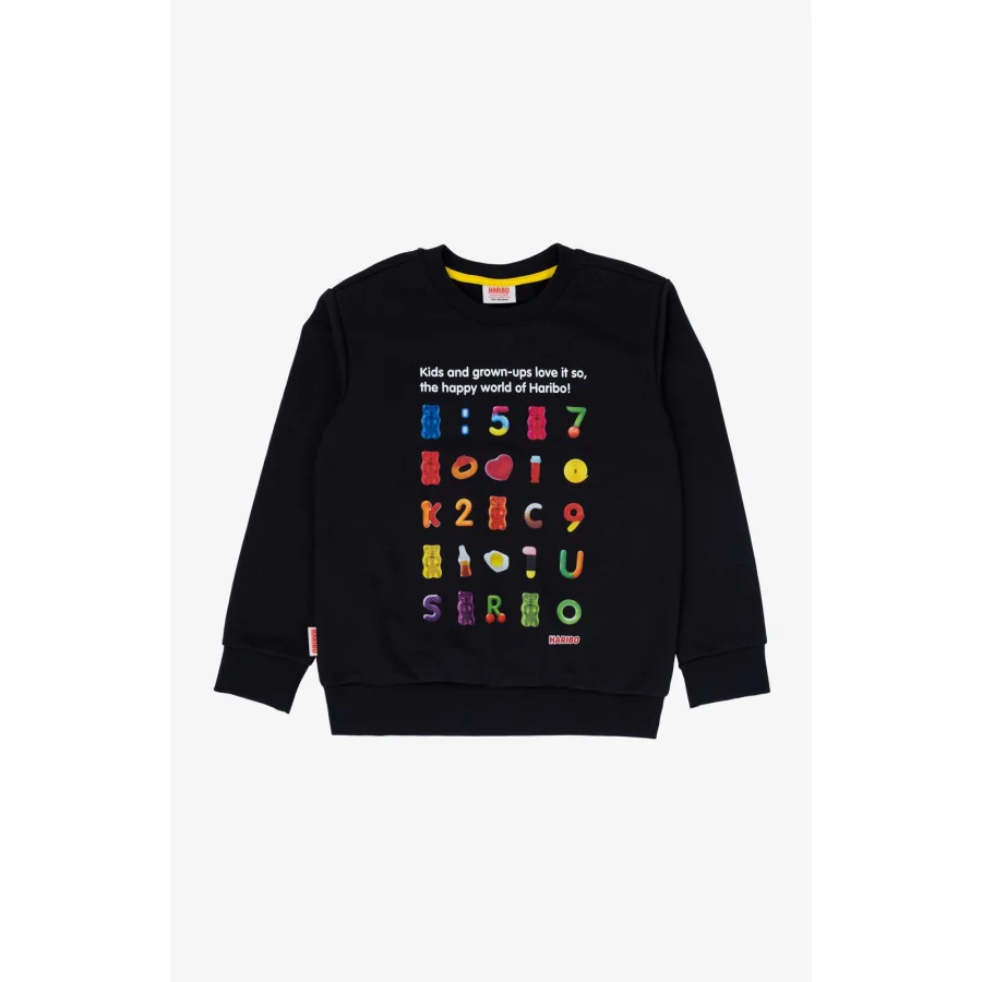 Haribo Siyah Baskılı Mix Çocuk Sweatshirt