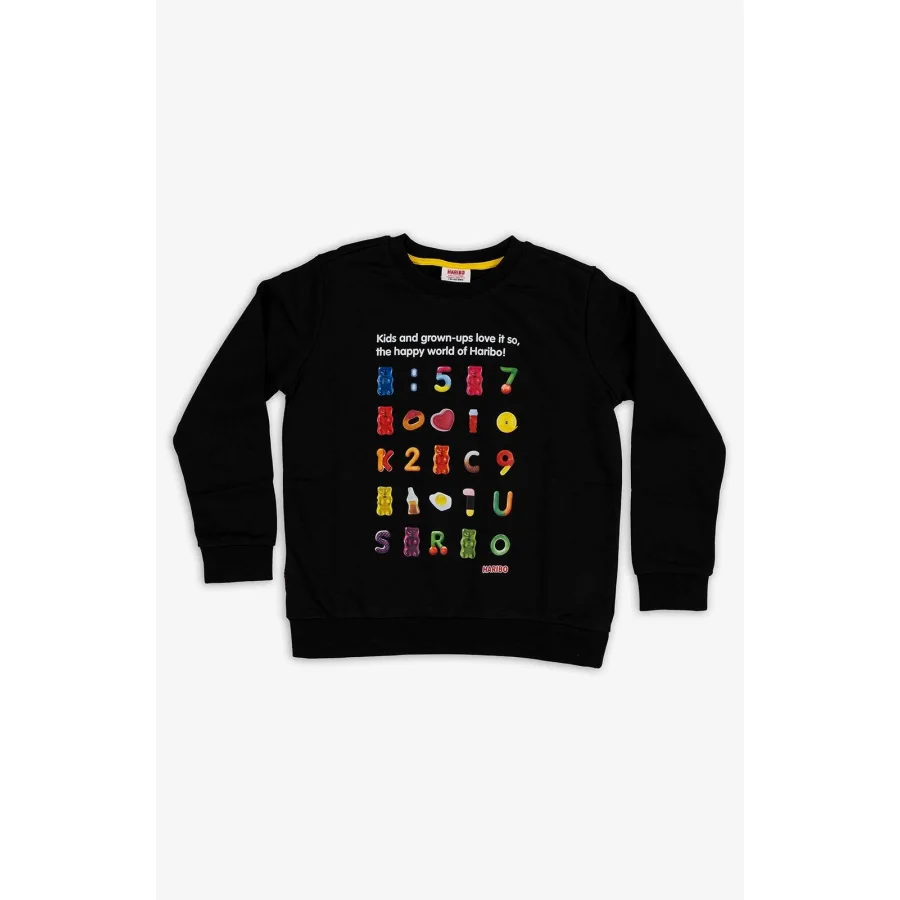 Haribo Siyah Baskılı Mix Çocuk Sweatshirt