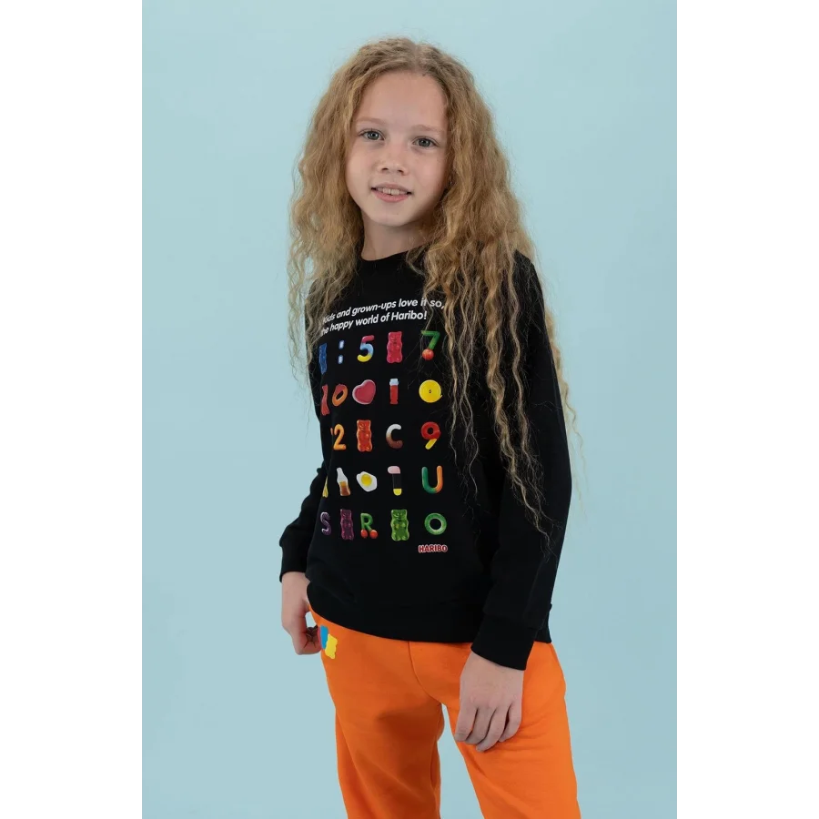 Haribo Siyah Baskılı Mix Çocuk Sweatshirt