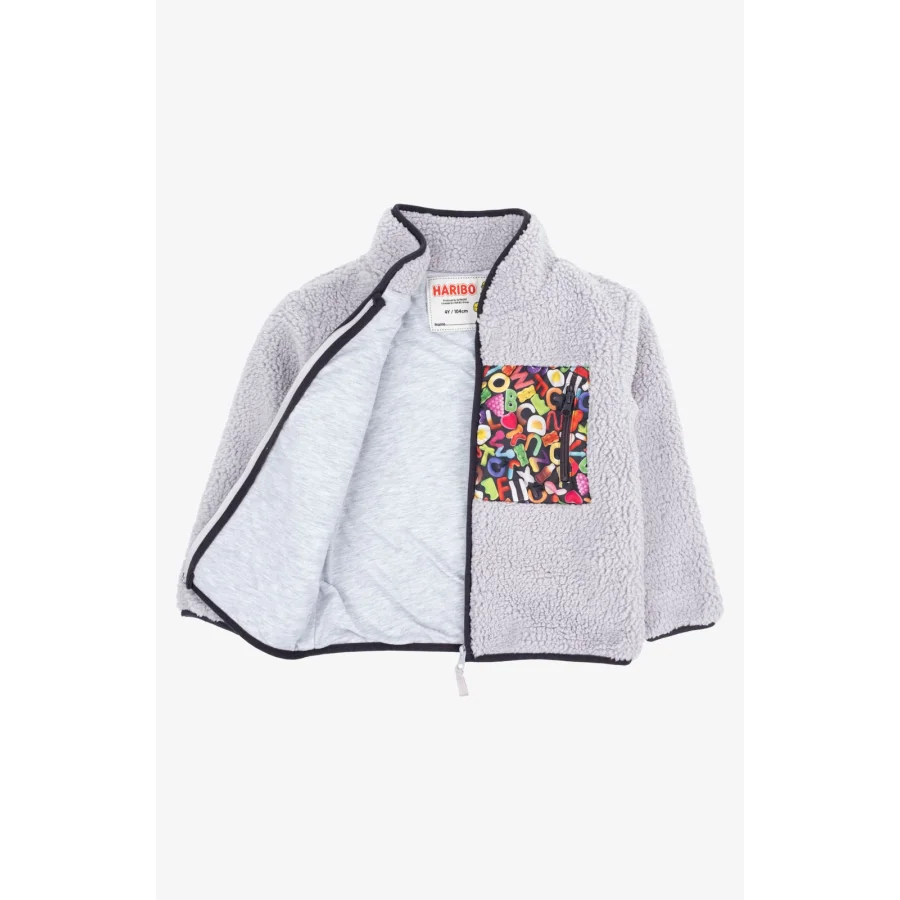 Haribo Tam Fermuarlı Çocuk Polar - Gri