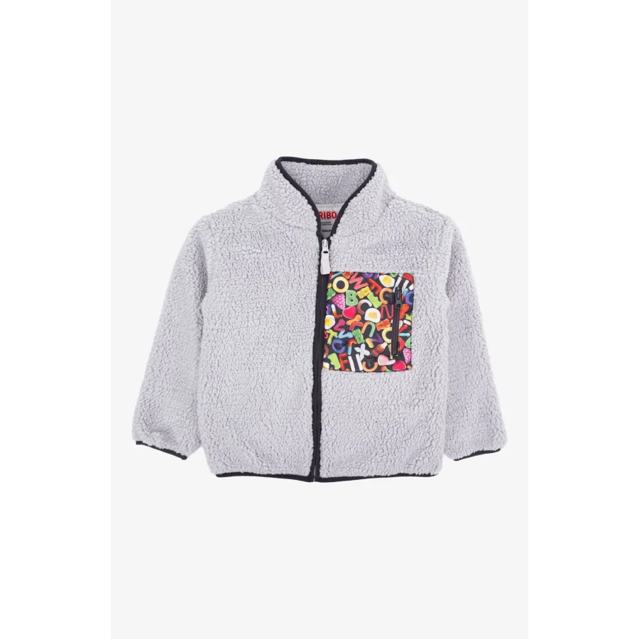 Haribo Tam Fermuarlı Çocuk Polar - Gri