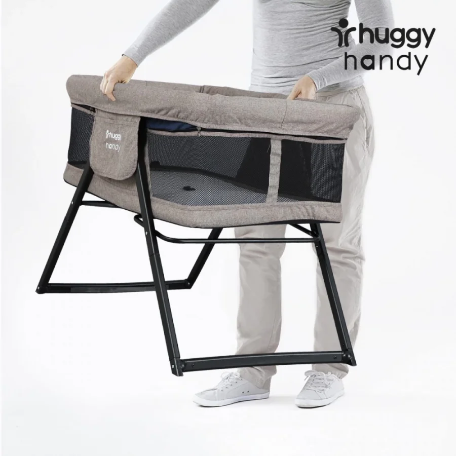 Huggy Handy Pratik Alüminyum Katlanabilir Portatif Beşik - Gri