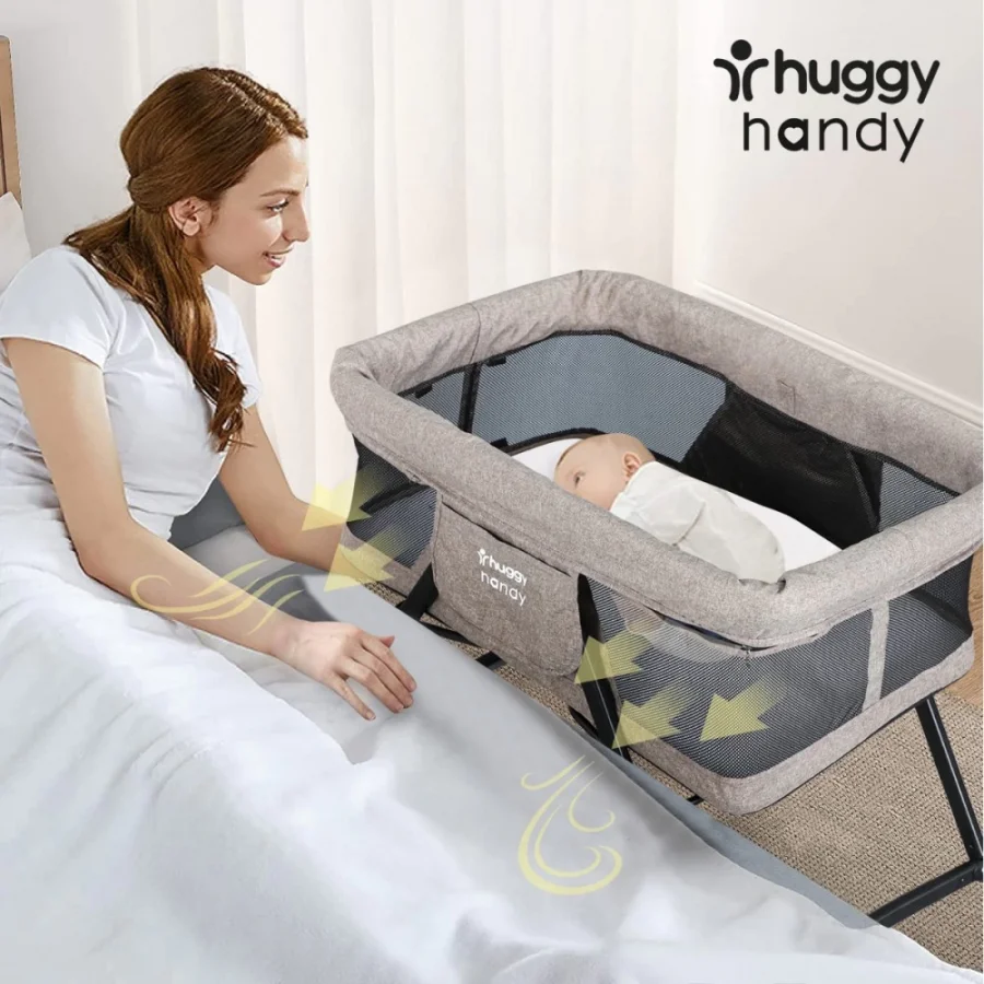 Huggy Handy Pratik Alüminyum Katlanabilir Portatif Beşik - Gri