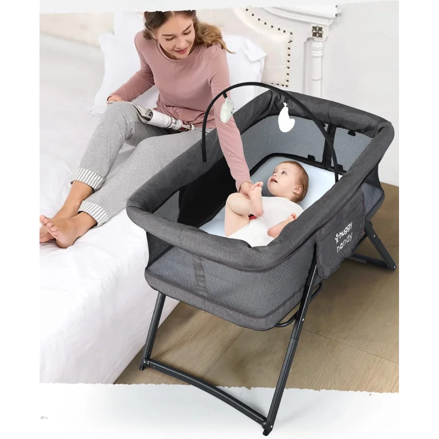 Huggy Handy Pratik Alüminyum Katlanabilir Portatif Beşik - Gri