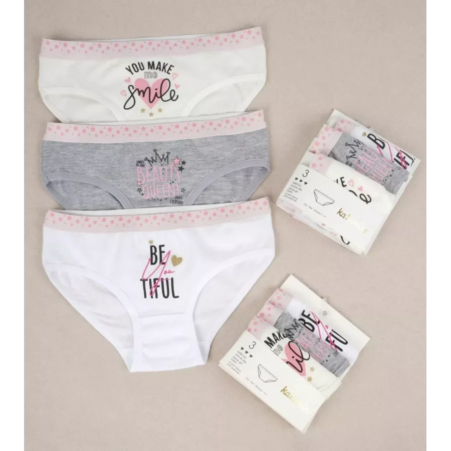 Katamino Makale Kız Çocuk 3lü Kilot Seti