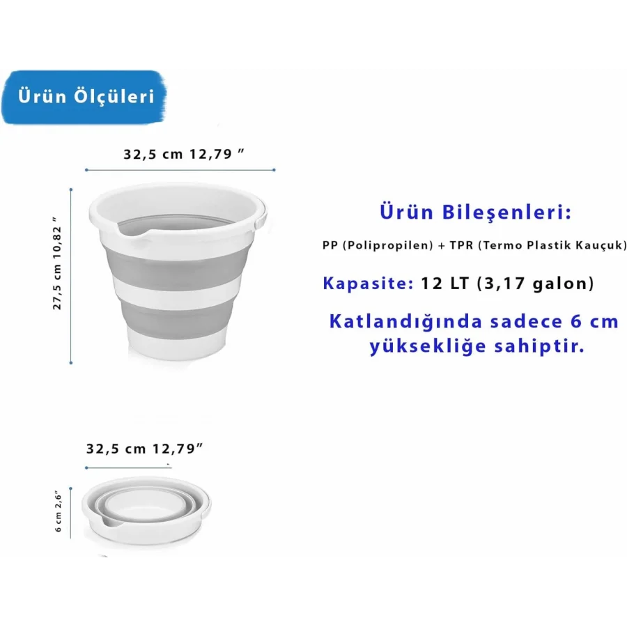 Katlanabilir Kova ve Maşrapa