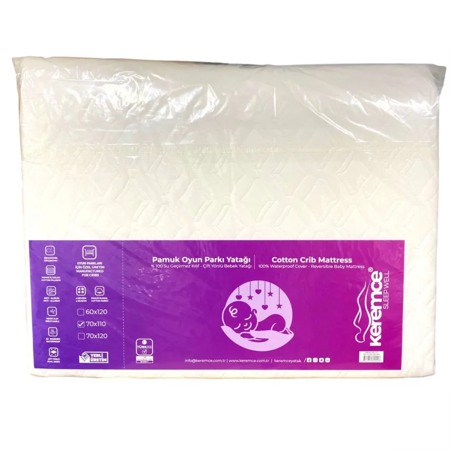 Keremce Pamuklu Eko Oyun Parkı Yatağı - 70x120 cm
