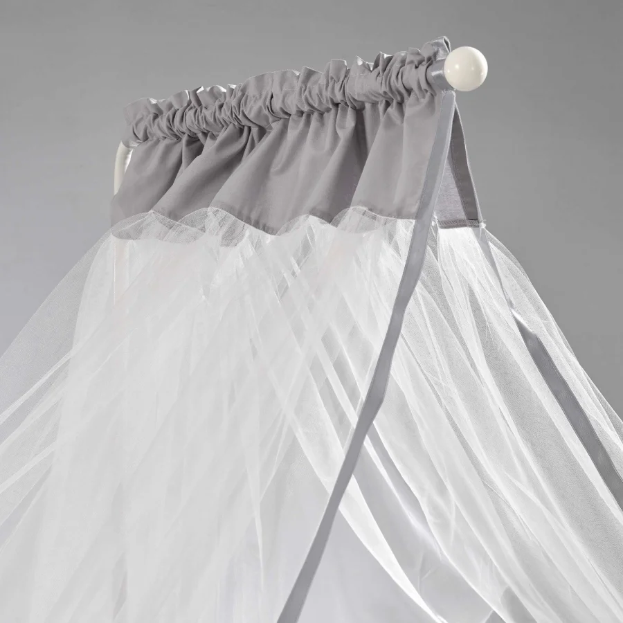 Kral Sallanır Ahşap Anne Yanı Beşik 60x120 cm (gri-gri)